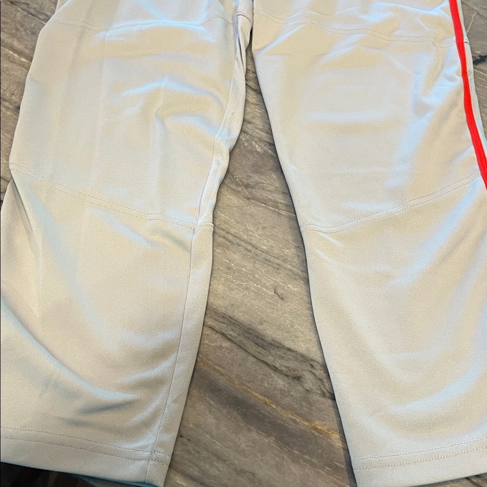 Nike Gray Baseball Pants with Red Stripe - Picture 2 of 5